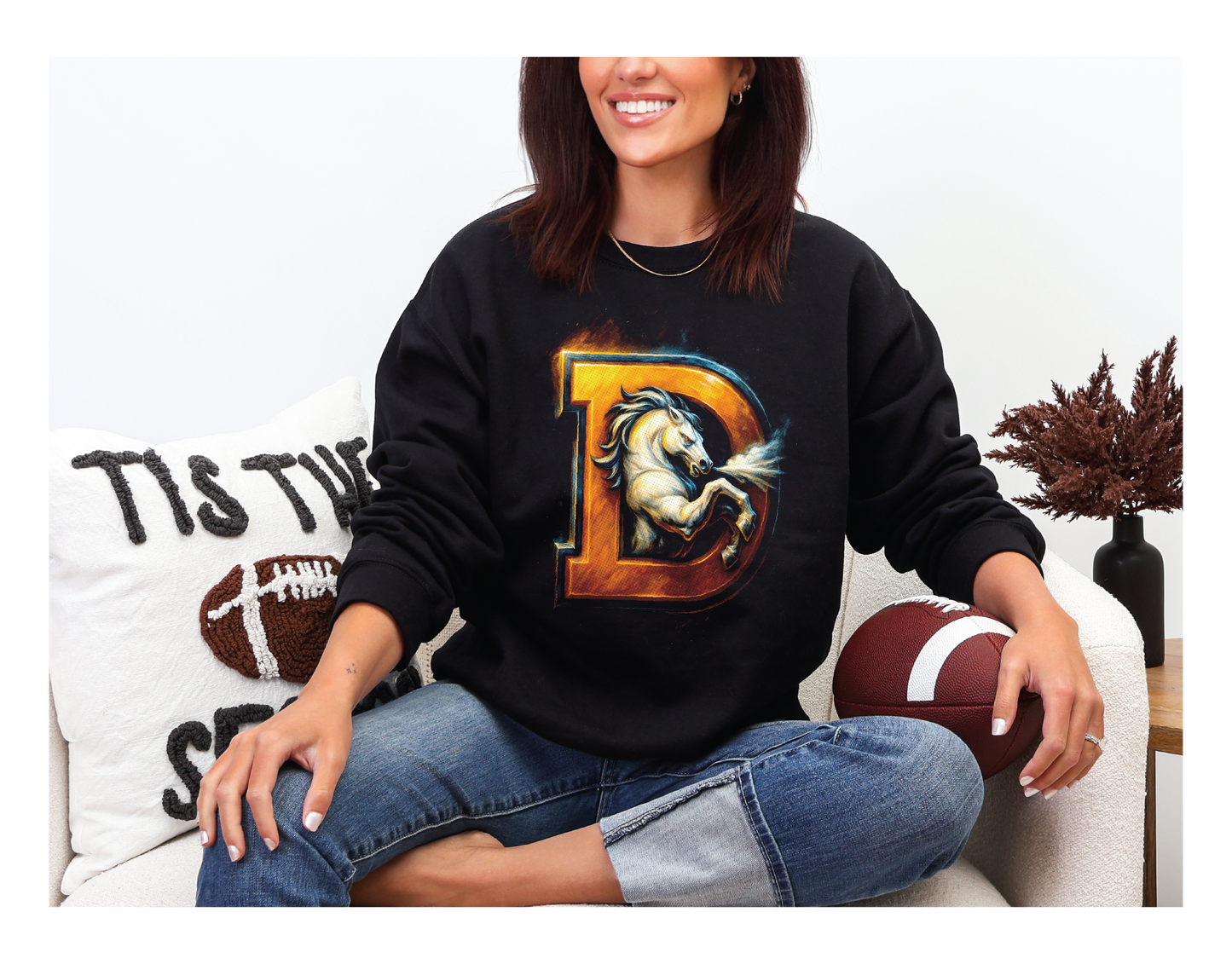 Denver Broncos Halftoned Sweatshirt - Multiple Designs