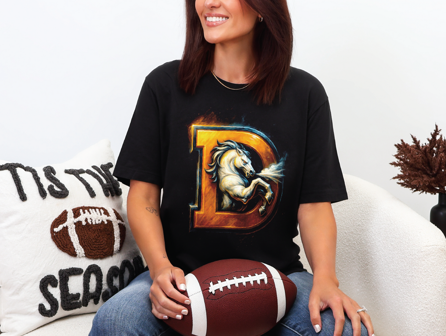 Denver Broncos Halftoned T-shirt - Multiple Designs