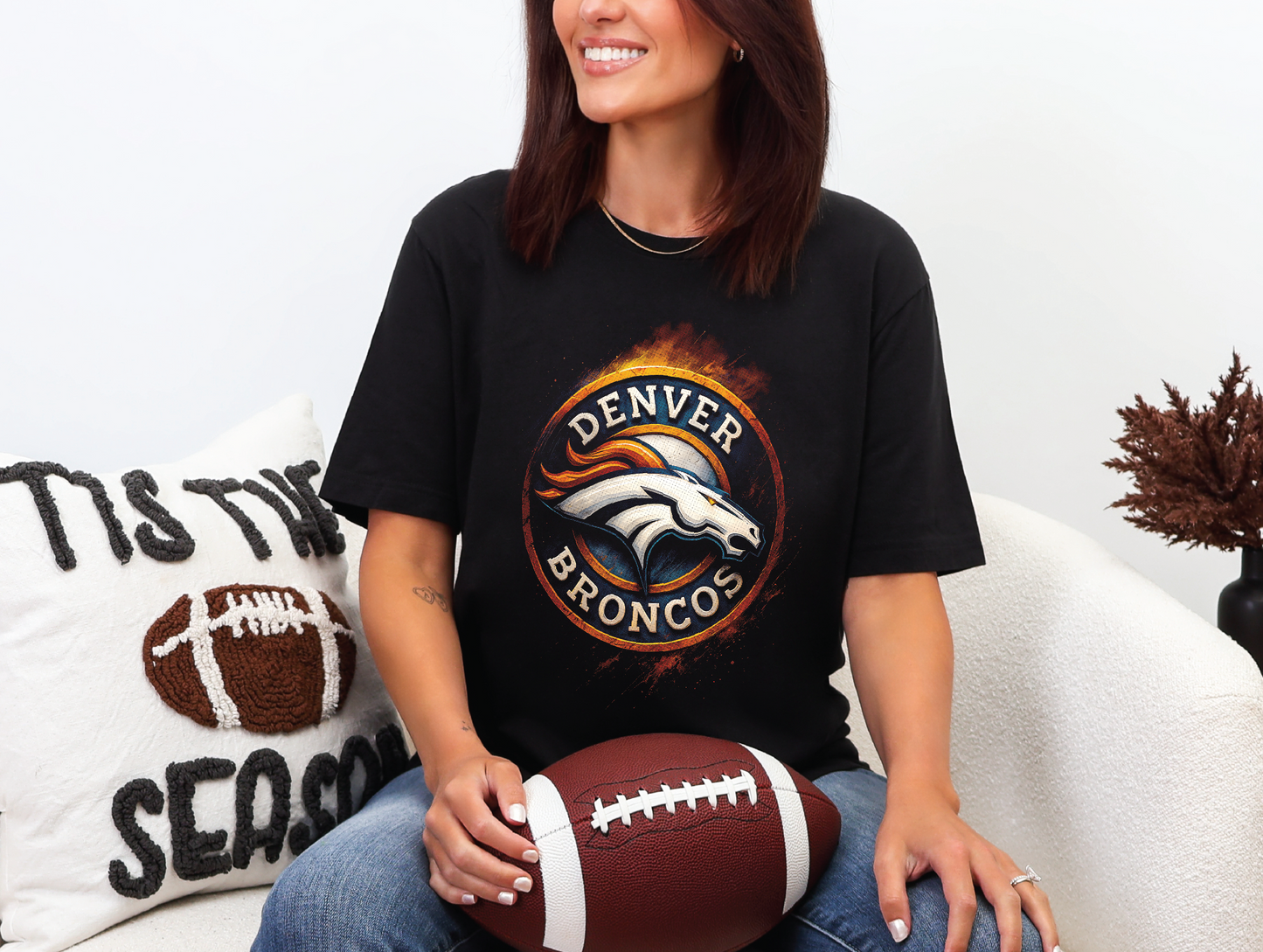 Denver Broncos Halftoned T-shirt - Multiple Designs