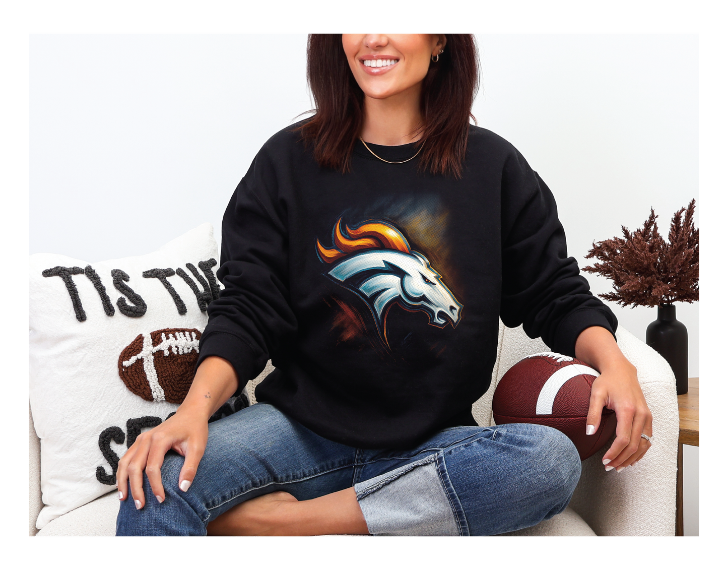 Denver Broncos Halftoned Sweatshirt - Multiple Designs