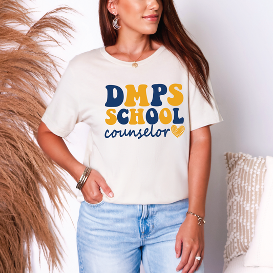 Groovy DMPS School Counselor T-Shirt