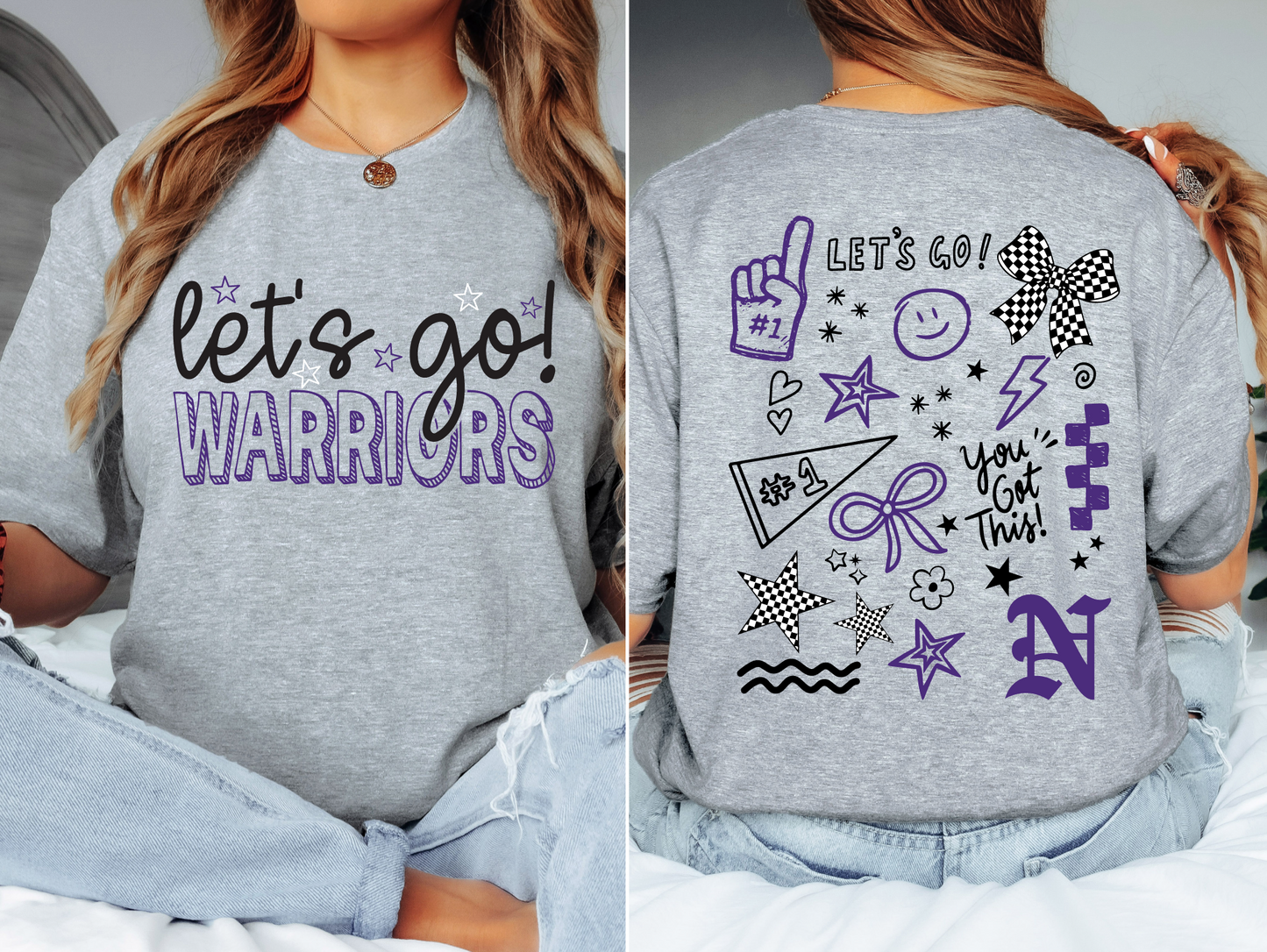 Let's Go Warriors Doodle T-Shirt