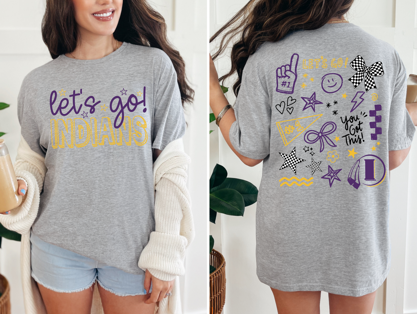 Let's Go Indians Doodle T-Shirt
