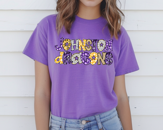 Johnston Dragons Glitter Doodle T-Shirt