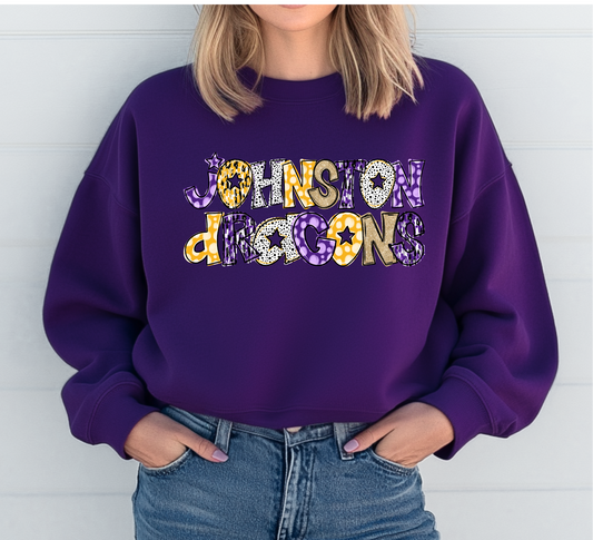 Johnston Dragons Glitter Doodle Sweatshirt