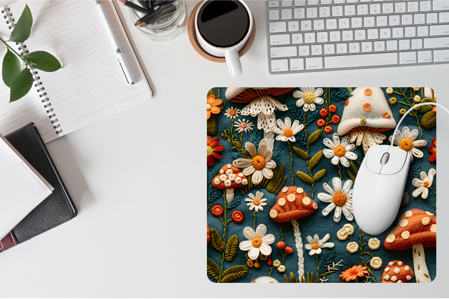Embroidery Mushrooms Mousepad