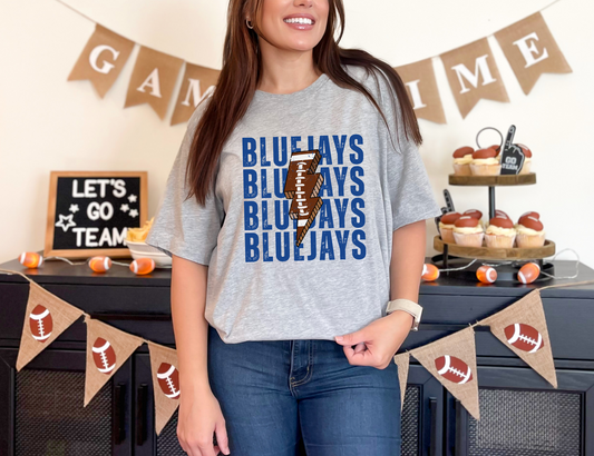 Football Bolt Bluejays T-shirt