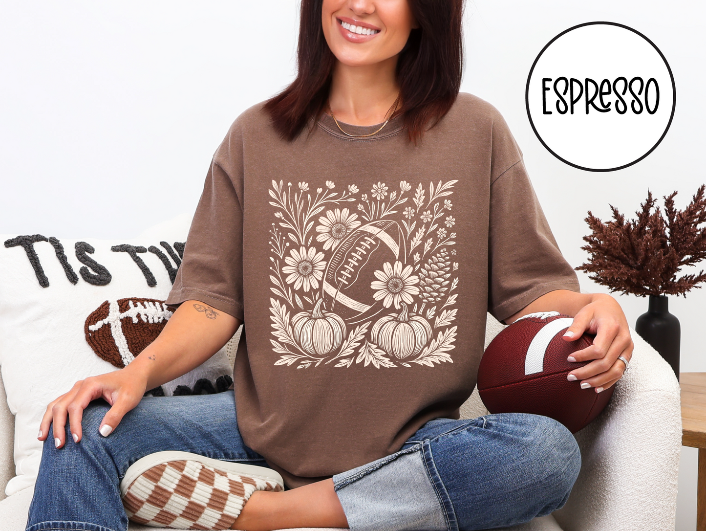 Floral Football T-shirt