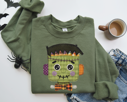 Faux Quilted Frankenstein Sweatshirt