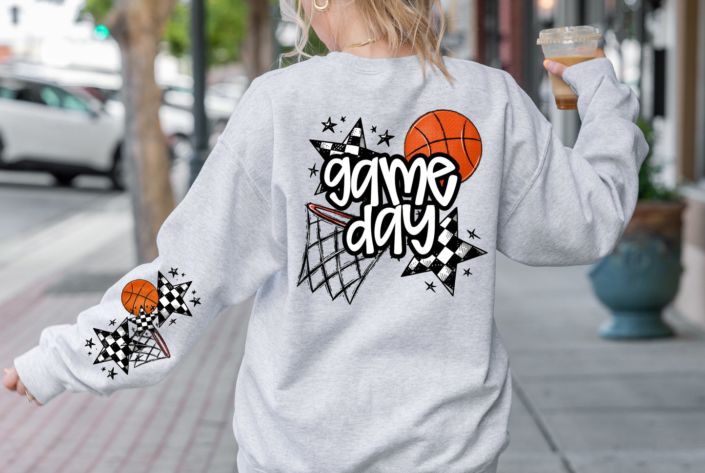 Basketball Game Day Sleeve Sweatshirt