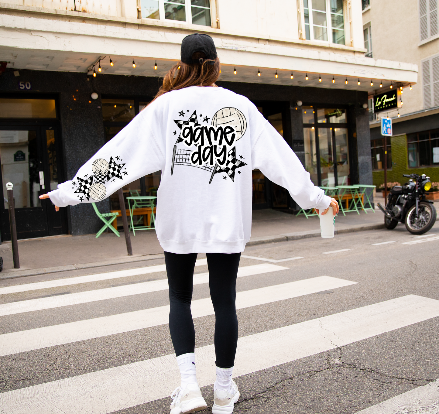 Volleyball Game Day Sleeve Sweatshirt