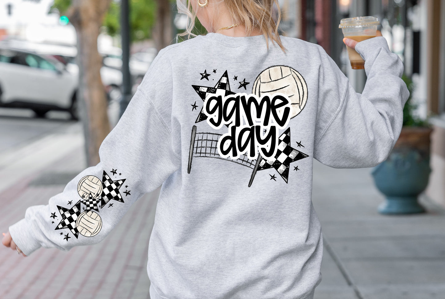 Volleyball Game Day Sleeve Sweatshirt