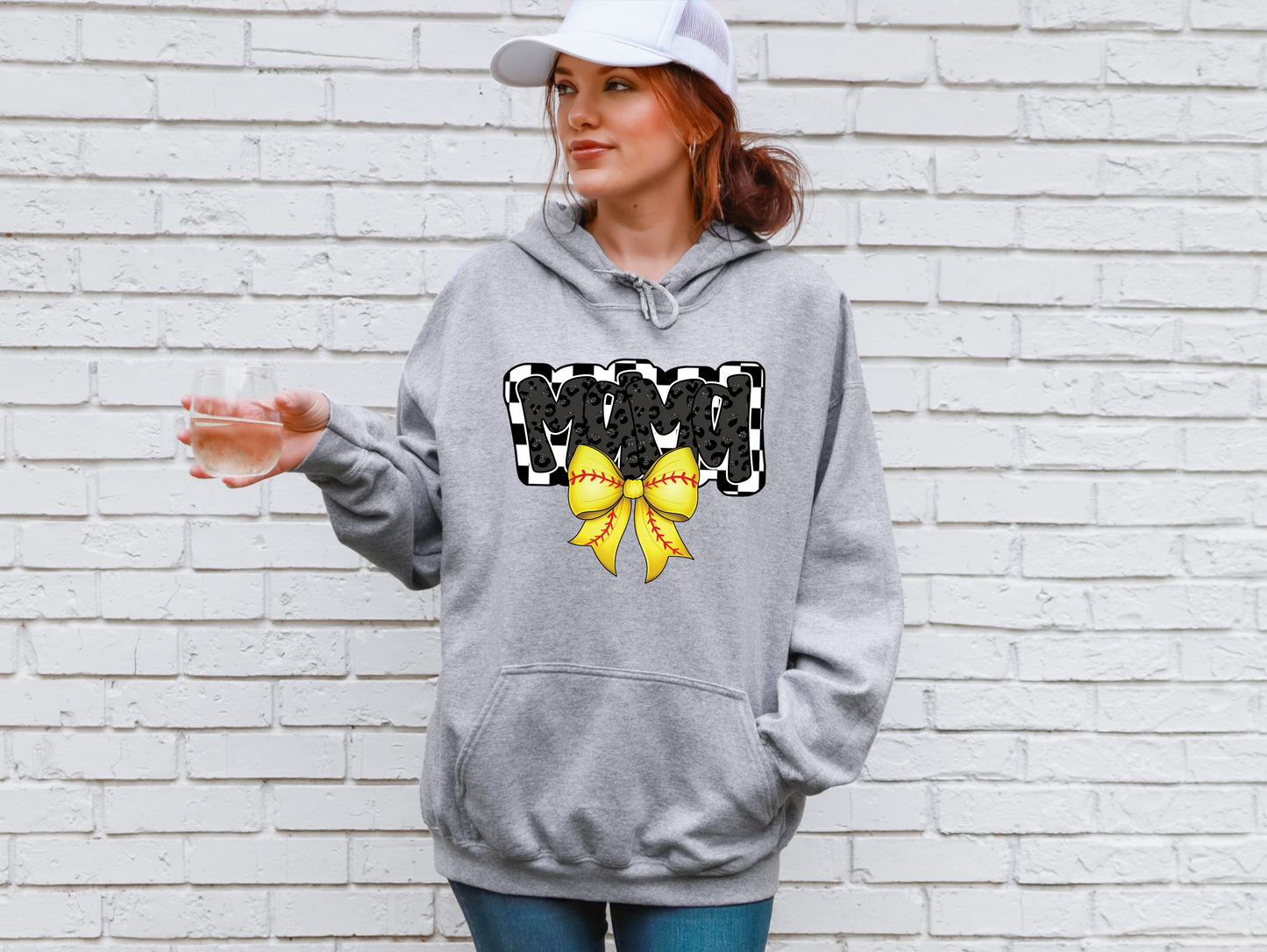 Softball Mama Bow Sweatshirt