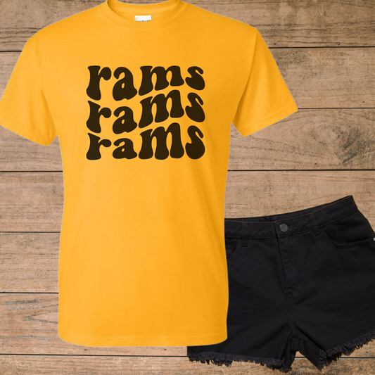 Gold Groovy Rams T-shirt