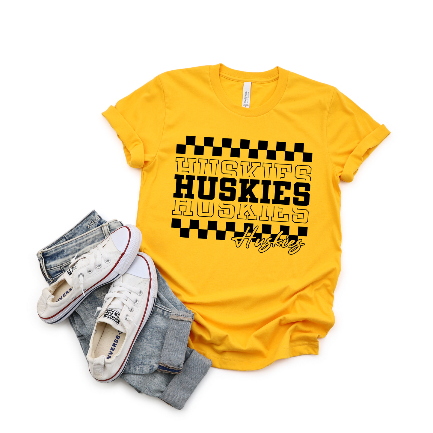 Huskies Checkered Stack T-shirt
