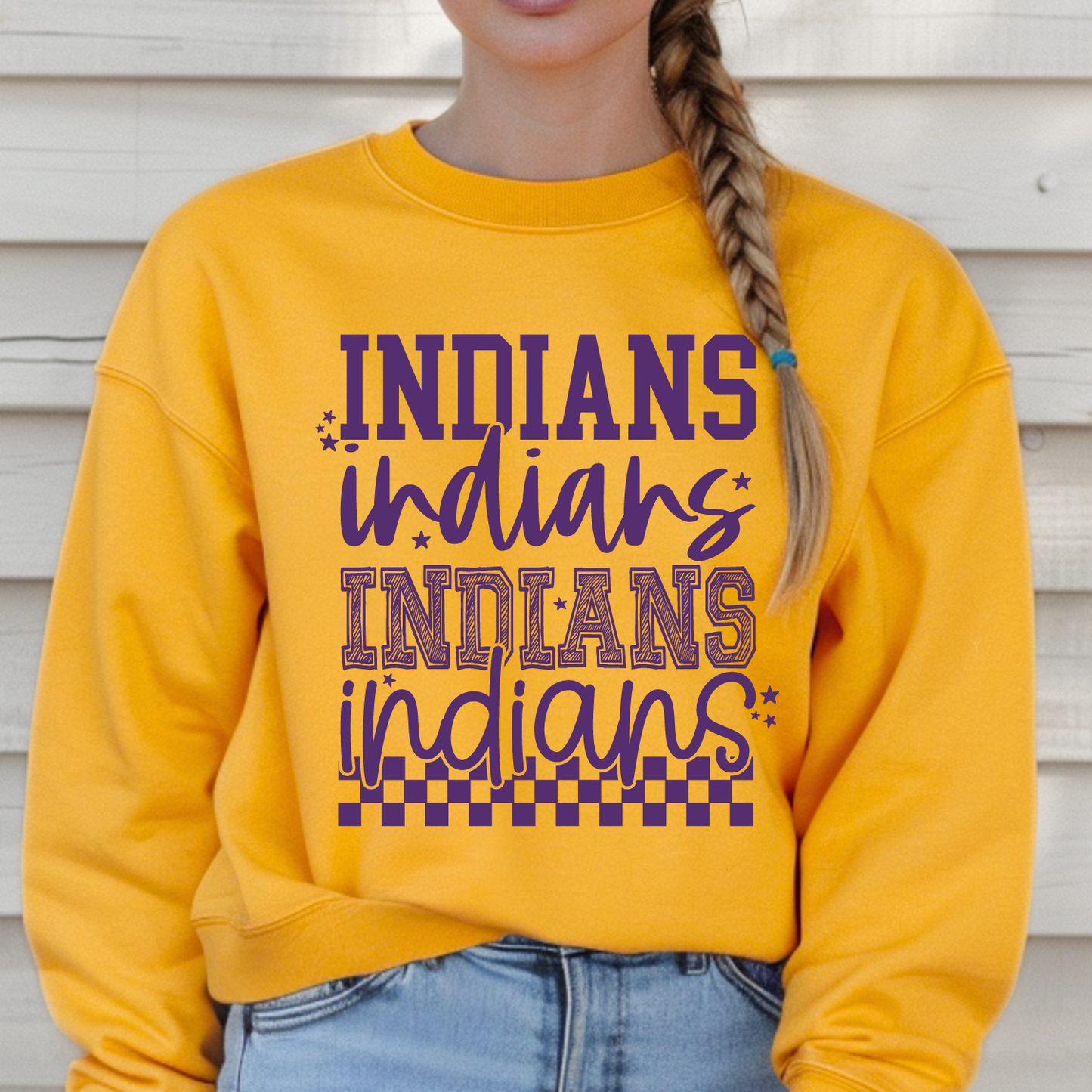 Indians Script Stack Sweatshirt