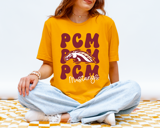 Retro Groovin' PCM Mustangs T-shirt