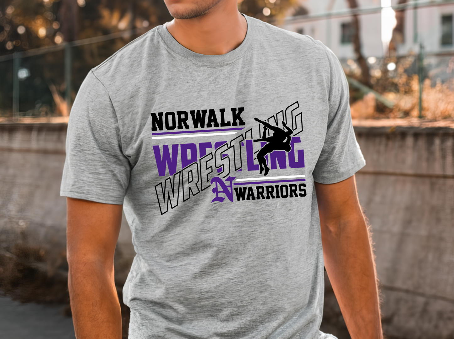 Norwalk Warriors Slanted Wrestling T-Shirt