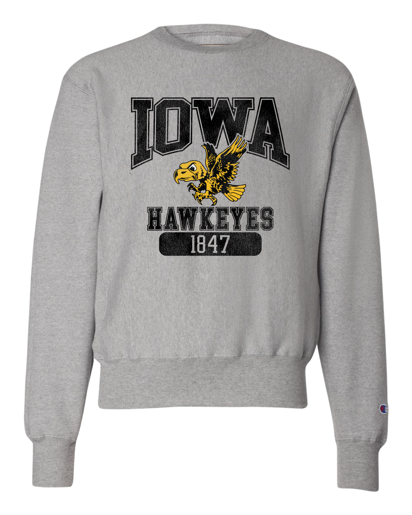 Iowa Hawkeyes Distressed Sweatshirt