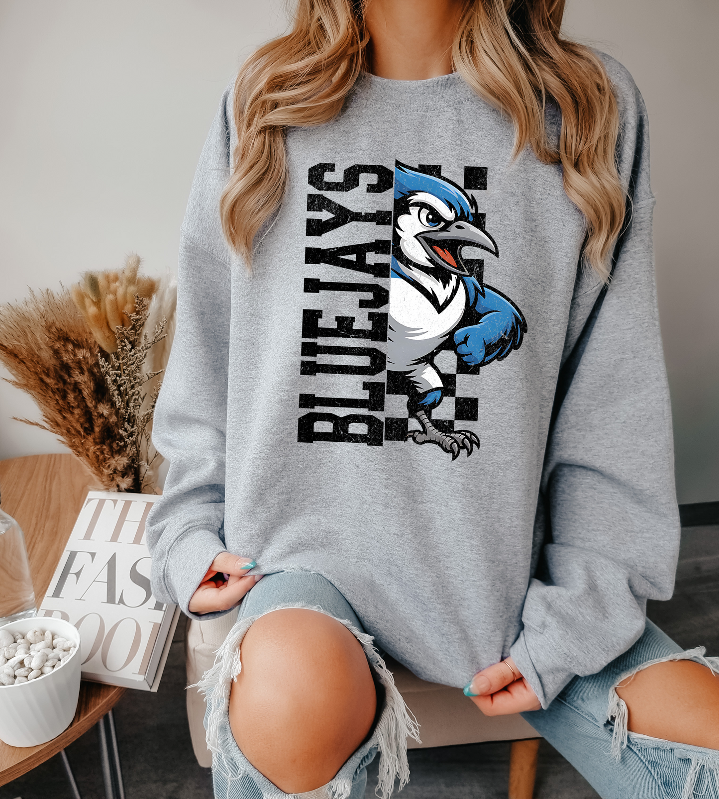 Half Checkered Bluejays Sweatshirt
