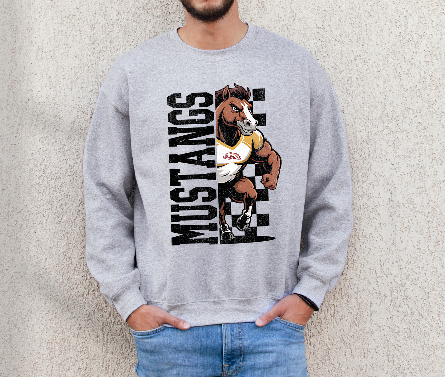 Half Checkered Mustangs Sweatshirt