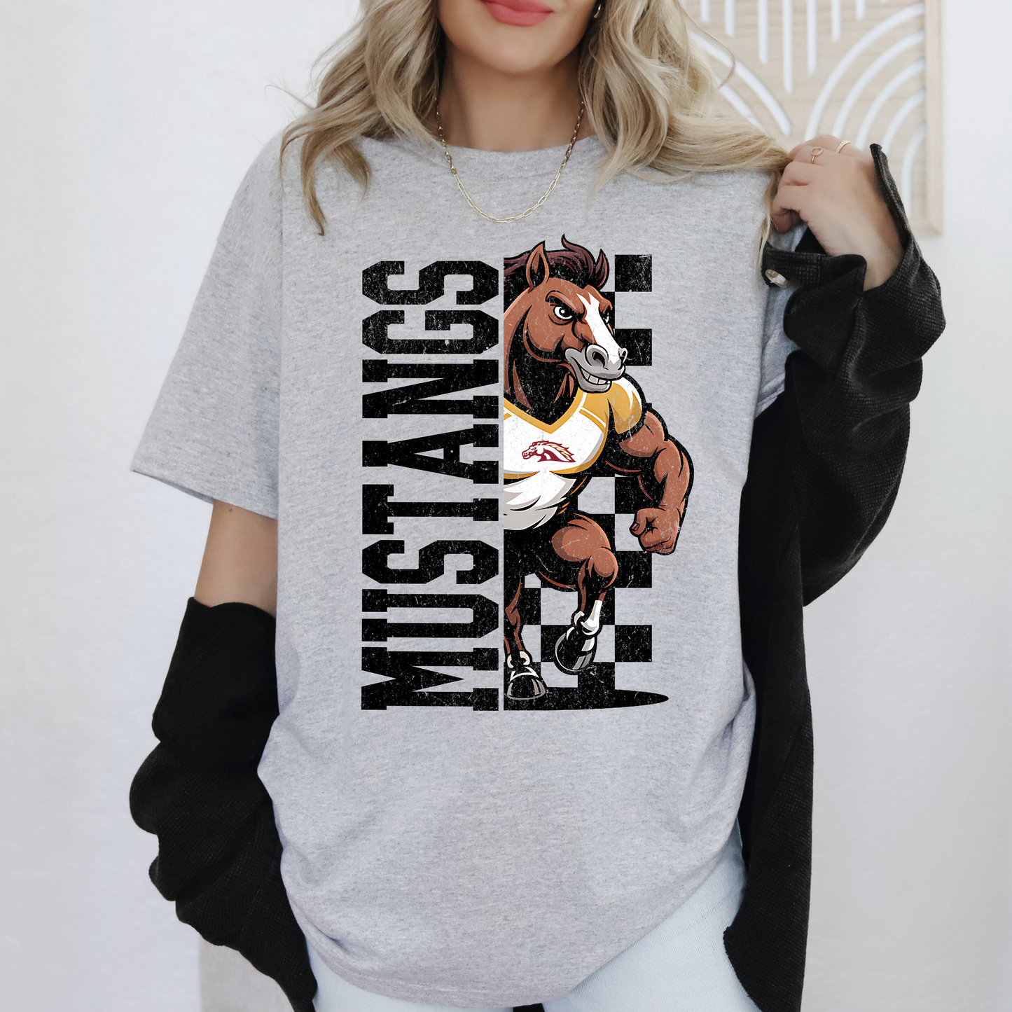 Half Checkered Mustangs T-shirt