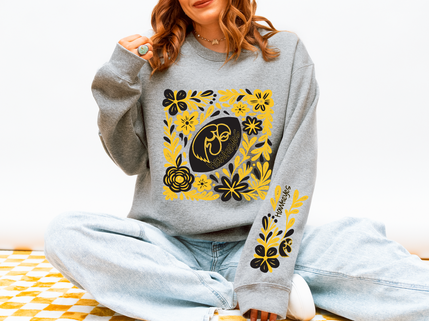 Iowa Hawkeyes Floral Sweatshirt