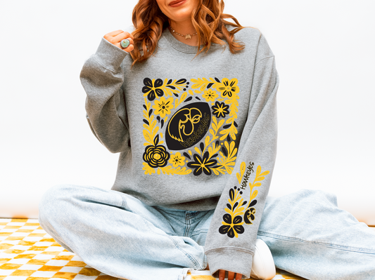 Iowa Hawkeyes Floral Sweatshirt