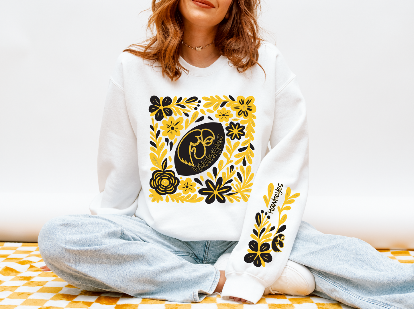 Iowa Hawkeyes Floral Sweatshirt