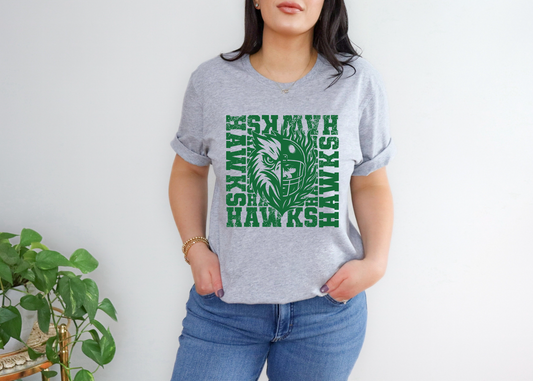 Distressed Football Hawks T-shirt