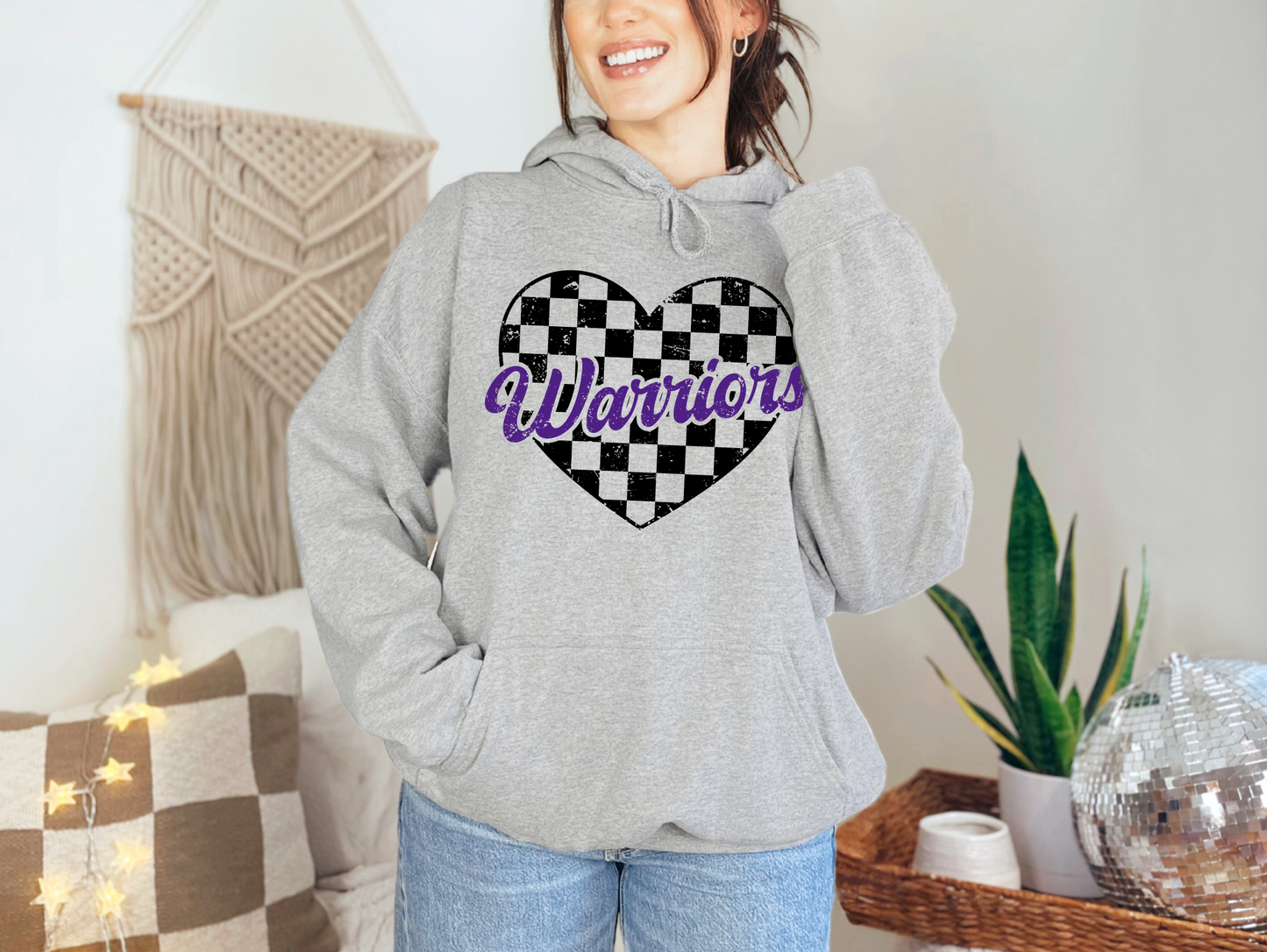 Checkered Heart Warriors Sweatshirt