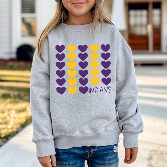 Indianola Indians Heart Knit Sweatshirt