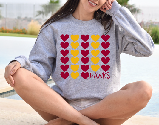 Ankeny Hawks Heart Knit Sweatshirt