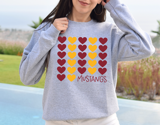 PCM Mustangs Heart Knit Sweatshirt