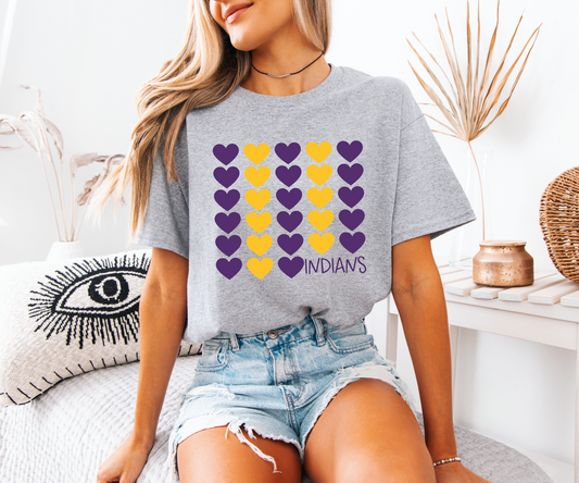 Indianola Indians Heart Knit T-Shirt