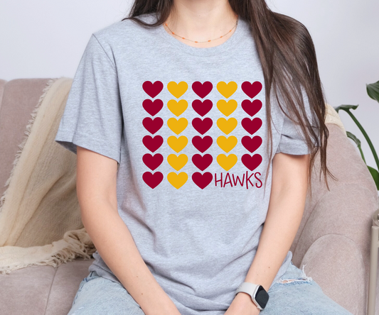 Ankeny Hawks Heart Knit T-Shirt