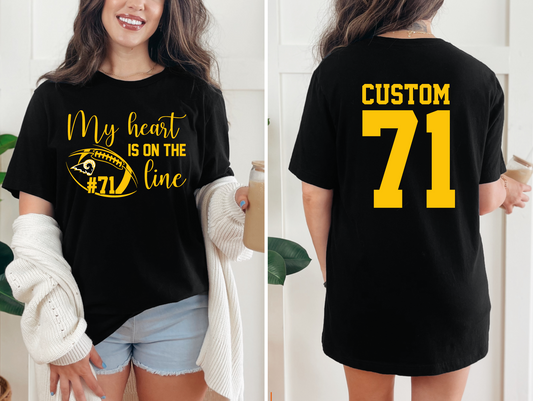 My Heart is on the Line Rams Football T-shirt