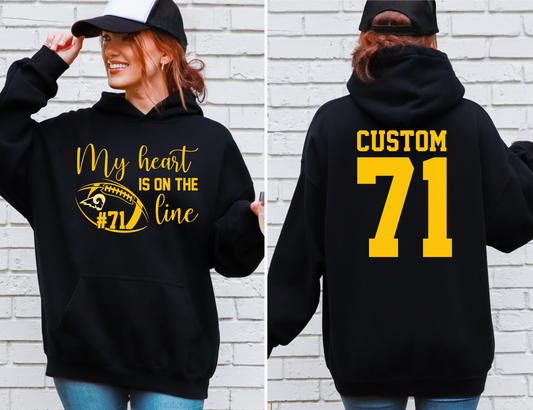 My Heart is on the Line Rams Football Sweatshirt