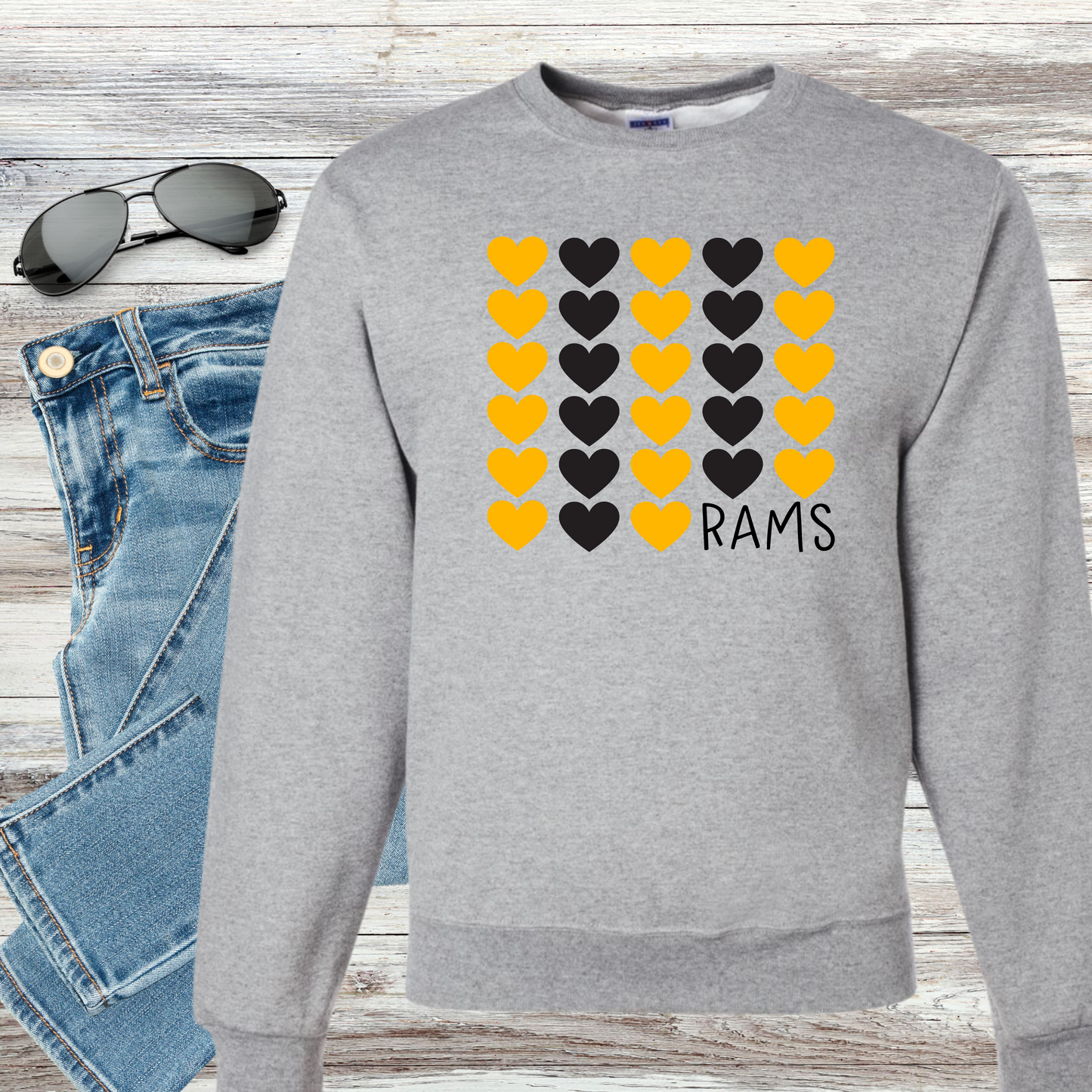 Heart Knit Rams Sweatshirt