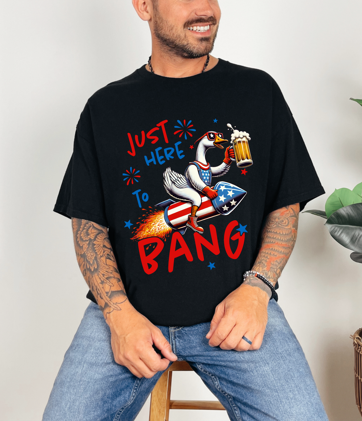 Just Here to Bang T-shirt
