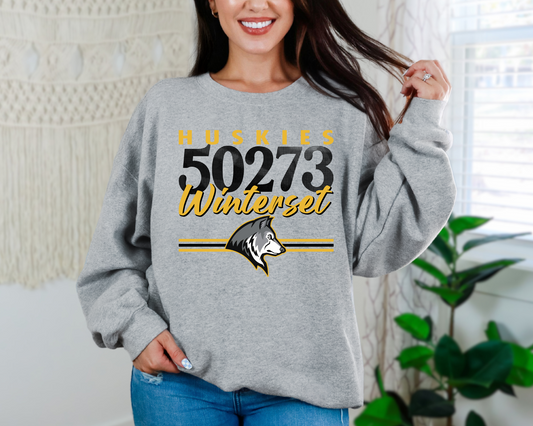 Winterset Huskies Zip Code Sweatshirt