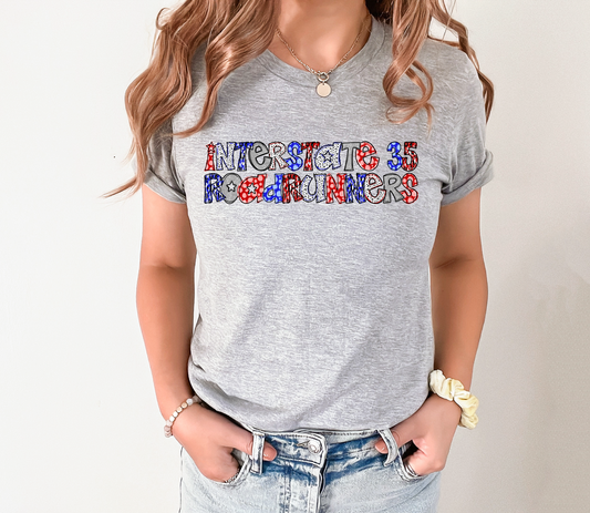 I35 Roadrunners Glitter Doodle T-shirt