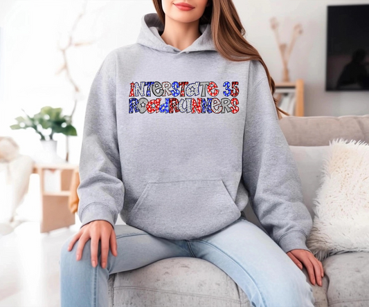 I35 Roadrunners Glitter Doodle Sweatshirt