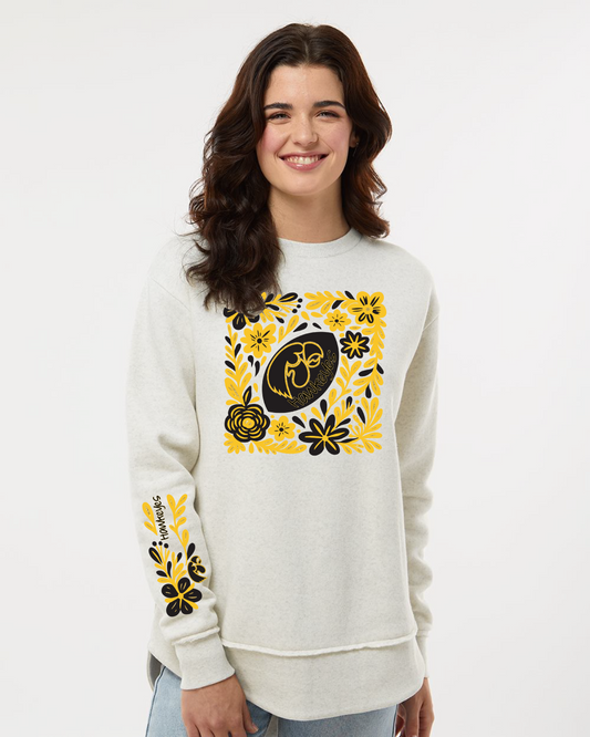 Floral Iowa Hawkeyes Tunic Sweatshirt