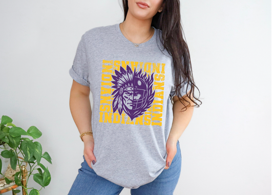 Distressed Football Indians T-Shirt