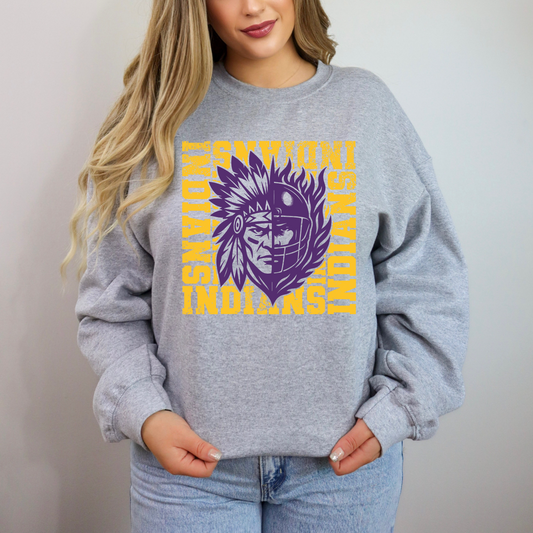 Distressed Football Indians Sweatshirt
