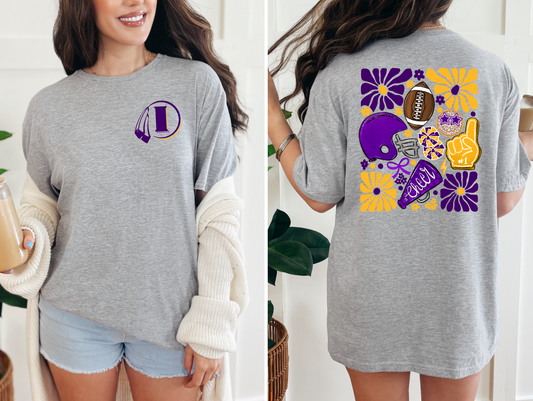 Indianola Indians Boho Football T-shirt