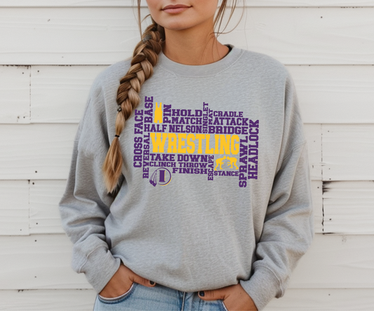 Indianola Indians Wrestling Collage Sweatshirt