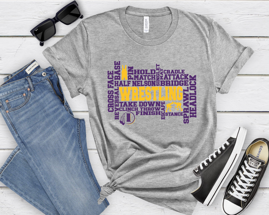 Indianola Indians Wrestling Collage T-Shirt