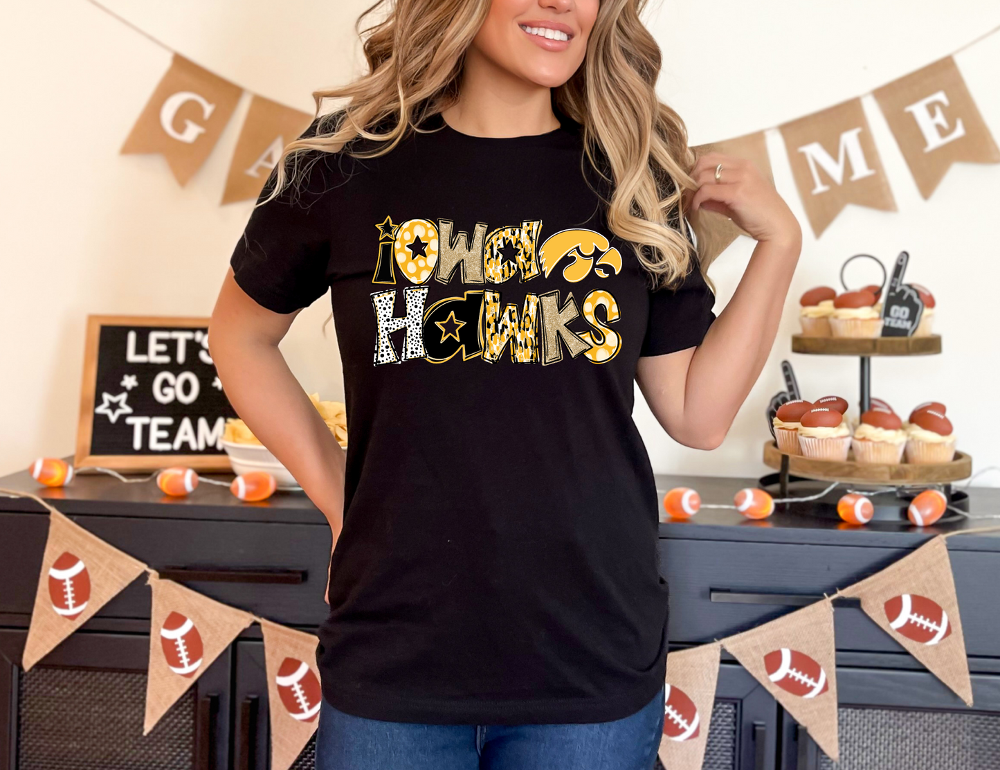 Glitter Doodle Hawkeyes T-shirt